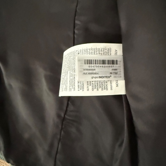 ZARA - NWT ZW Collection Straight Cut Genuine Leather Blazer Jacket - Size M - Picture 7 of 8